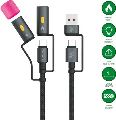 Zdjęcie produktu dla 4Smarts 4smarts 541060 Kabel USB 2.0 1 m USB C czarny, szary
