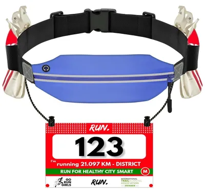 Produktbild von Hüfttasche Laufgürtel Sportgürtel - Wasserabweisend - Verstellbar 69 bis 99 cm - Polyester und Elasthan - Für Joggen und Radfahren
