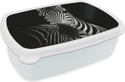 Produktbild von KitchenYeah® Lunchbox Brotzeit Brotdose 17x11 cm Zebra - Schwarz - Weiß - Tiere Kinder Brotzeitdose - Lunch Box - Kinder - Sandwich-Box - Schulbox - Lunch Boxen