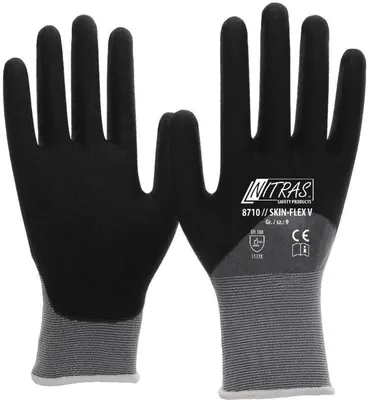 Produktbild von Arbeitshandschuhe | 12 Paar Nitras Skin Flex V Strickhandschuhe | Gr. 7