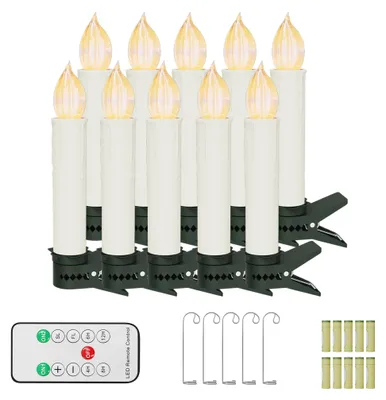 Zdjęcie produktu dla ACXIN, 50 sztuk, świece LED bez płomienia, ciepła biel, gotowe do użycia, z pilotem, z haczykami i klipsami, dekoracja choinkowa, regulacja jasności, timer
