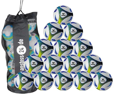Produktbild von Ballset erima Hybrid Trainingsball - Blau inkl. Ballsack 15 Bälle