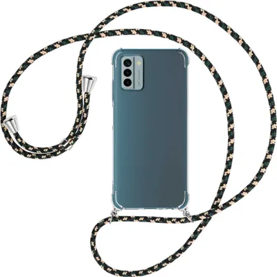 Produktbild von Handykette Backcover-Schutzhülle mit Band (Metall silberfarben) für Nokia G22 (6.5'') - camouflage