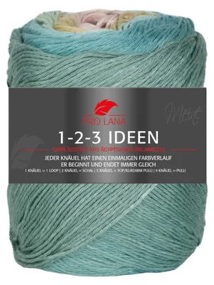 Produktbild von Pro Lana 1-2-3 IDEEN 100 g Sommergarn mit einzigartigem Farbverlauf Farbe 019 - mint/rose