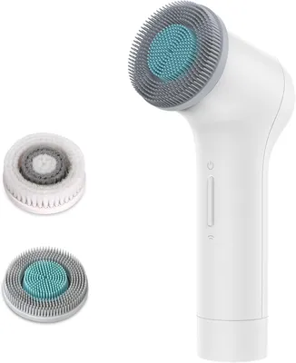 Produktbild von Elektrische Gesichtsreinigungsbürste IPX7 Gesichtsbürste Wiederaufladbar 2500mAh Reinigungsbürste mit 2×360° Bürstenkopf für Hauttyps Exfoliation