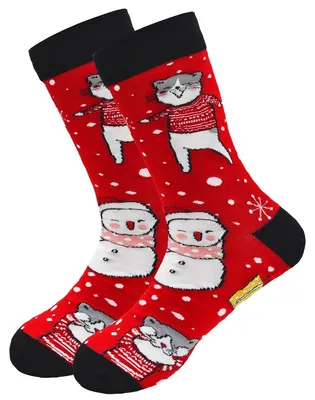Imagen del producto de Calcetines navideños hombre - Divertidos - Algodón - Estampado navideño - Talla 39-45 - 6 pares