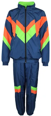 Produktbild von 80er Jahre Trainingsanzug Kostüm für Herren - blau orange grün, Größe:L