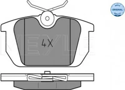Produktbild von MEYLE 025 211 0314 - OE 60765010 Bremsbelagsatz für 145 930, 146 930, 155 167, 33 907, GTV 916, Spider 916, Barchetta, Bravo, Coupe 175, Marea, Punto, Tipo
