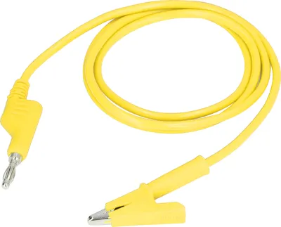Image de Cordons de mesure à pince crocodile Câble flexible pour tests électriques J.70035?1 4mmJaune