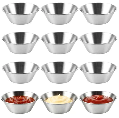 12 Edelstahl-Schälchen Ø 6,6 cm für Saucen & Dips