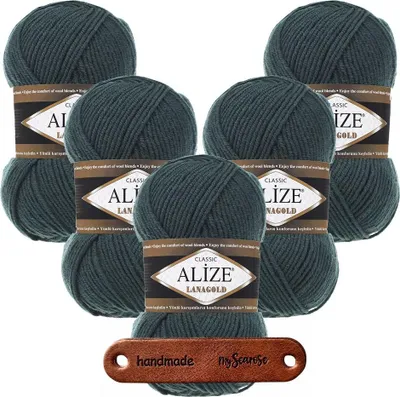 Produktbild von 5 x ALIZE Lanagold 426 Petrol mit Label