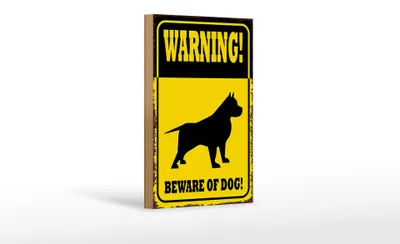 Produktbild von Holzschild Spruch 12x18cm Hund Warning  of dog