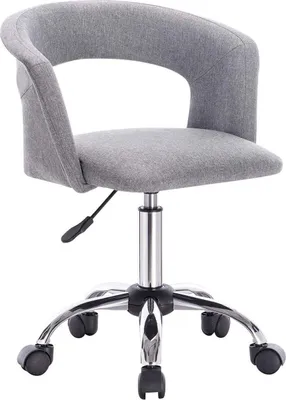 Immagine prodotto di Sedia da ufficio ergonomica Deluxe - Linnen - Grigio chiaro - Regolabile in altezza - Con rotelle