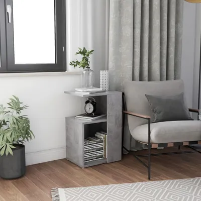 Productafbeelding van vidaXL Bijzettafel betonkleur 36x30x56 cm, houtvezel - Bijzettafel - Bijzettafels - Salontafel - Salontafels