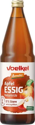 A bottle of apple cider vinegar on a white background.
