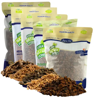 Productafbeelding van 5 x 1 kg Lyra Pet® gedroogde insectenmonstermix