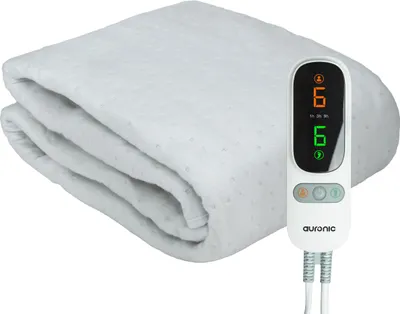 Produktbild von Auronic Elektrisches Wärmeunterbett XL - 190x90 cm - 1 Person - 2 Wärmezonen - Heizdecke - Weiß