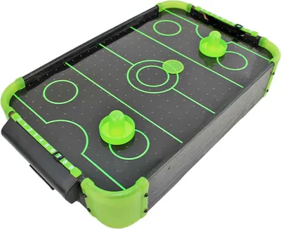 Immagine prodotto di Tavolo da air hockey compatto, con effetto "glow in the dark" - 49 x 31 x 9 cm
