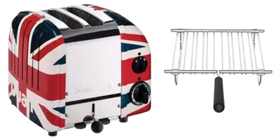 Produktbild von Dualit Toaster Paket 1, 2er Toaster mit Brötchenaufsatz Union Jack