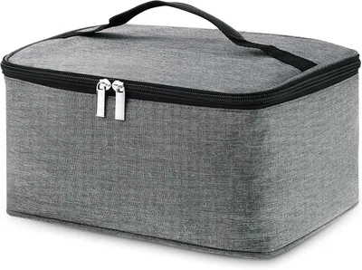 Produktbild von Isolierte Lunch Tasche 6L, Tragbare Kühltasche, 26 x 18 x 13 cm, für Schule, Büro, Picknick, Grau