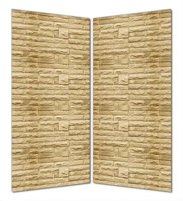 Produktbild von Wallario selbstklebende Duschrückwand 180 x 180 cm mit Motiv Steinwand gelb - Wandverkleidung mit Hochglanzlaminat in Glasoptik