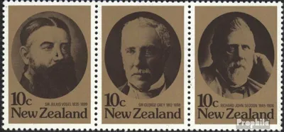 Produktbild von Briefmarken Neuseeland 1979 Mi 764-766 Dreierstreifen (kompl.Ausg.) postfrisch Staatsmänner