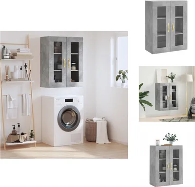 Zdjęcie produktu dla vidaXL Szafka ścienna betonowa szara 69,5x34x90 cm - Kredensy