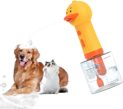Produktbild von Elektrischer Hundeshampoo-Spender mit Bürste, Niedliches Enten-Design Shampoo-Schäumer, Automatisch Schaumseifenspender für Hundebadewanne
