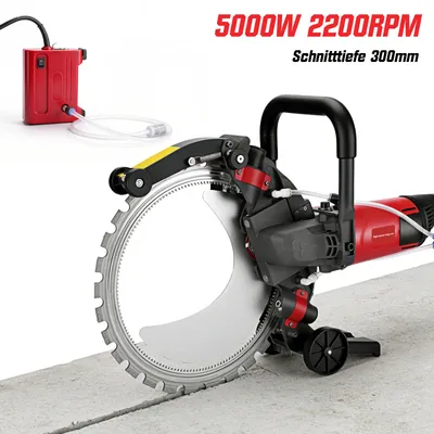 Produktbild von 5000W Elektriche Betonsäge Ø408mm Diamantklinge 2200RPM, mit Wasserpumpe, Schnittiefe 300mm, 3m Kabel –Betonschneider für Granit, Stein, Ziegel