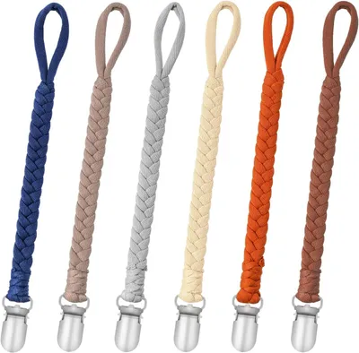 Produktbild von Schnullerketten Set von 6 Stück, Baumwoll Schnullerhalter, Multifunktionale Schnuller Clips, für Kleidung
