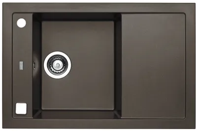 Produktbild von Alveus Formic - Granit-Spüle, 760x500 mm, mit Ablaufsystembedienung, Steel 1108030