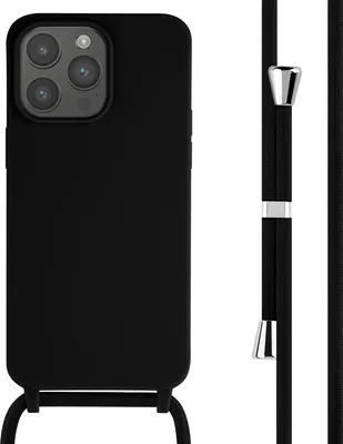 Zdjęcie produktu dla imoshion Silikonowe etui ze smyczą do Apple iPhone 15 Pro Max - Czarny