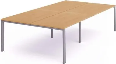 Produktbild von Mehrfacharbeitstisch Total BxTxH 360x163x73cm Gestell grau Platte Melamin buche.