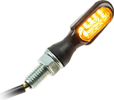 Produktbild von Universal Motorrad SMD-Blinker HEAT schwarz getönt M8 E- oval