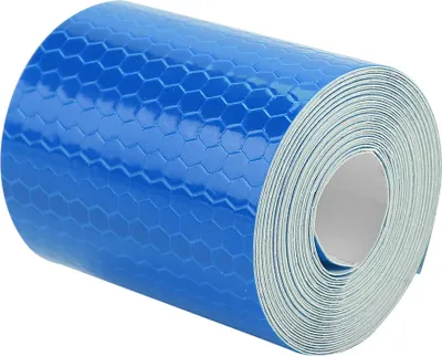 Produktbild von Akcesoria rowerowe - rolka taśmy odblaskowej o szerokości 5 cm w kolorze niebieskim, wodoodporna, idealna dla bezpieczeństwa podczas jazdy na rowerze i podróżowania w nocy