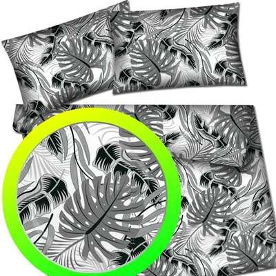 Image de Designpremium Ensemble de literie 160x200 cm coton rayé noir blanc