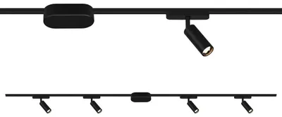 Image de Briloner Luxtrail Système de rail, kit de démarrage de 2 mètres, 4 spots LED, blanc chaud, 5W, 450lm par spot, orientables, extensible jusqu'à 10 mètres