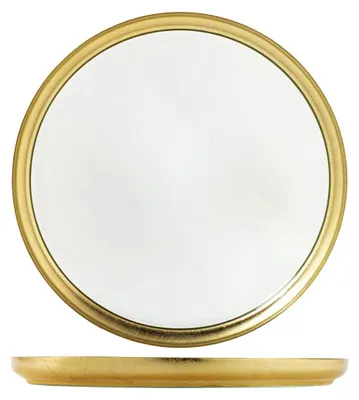 Glasplatte mit Goldfaden, 28 cm, rund, mikrowellengeeignet