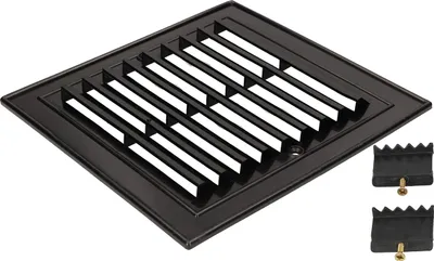 Obrázok produktu pre KOTARBAU® Ventilačná mriežka 14 x 14 cm na priskrutkovanie Plastová ventilačná mriežka pre krby Ventilácia čierna