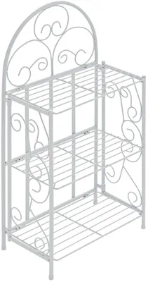 Image de Étagère murale pliante en métal, modèle ROSA. Couleur : blanc. Dimensions : 45,5 x 24 x 81,5 cm