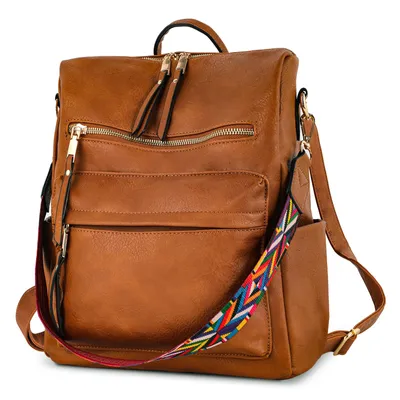 Produktbild von Cityrucksack Retro Rucksack Damen 3 in 1 Handtasche Mädchen Schultasche Wasserdicht für Pendeln Reise Campus Sport Schulranzen Rucksäcke (Dunkelbraun)