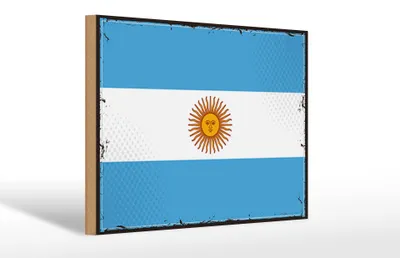 Produktbild von Holzschild Flagge Argentinien 30x20cm Retro Flag Argentina