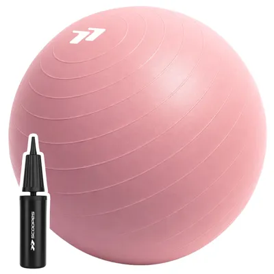 Produktbild von Gymnastikball 65cm mit Pumpe Pilates Ball Pilatesball Yogaball aus Gummi Trainingsball Bodycore  belastbar bis 150kg Rosa