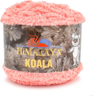 A ball of yarn with a koala illustration and knitting graphics on its packaging.