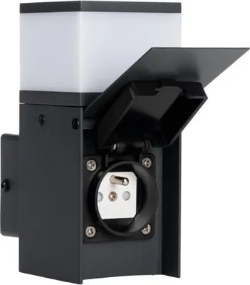 Obrázek produktu pro LED venkovní nástěnné svítidlo Kanlux DASTEN EL16 F SO B s vestavěnou zásuvkou G9 IP44 11 W černé