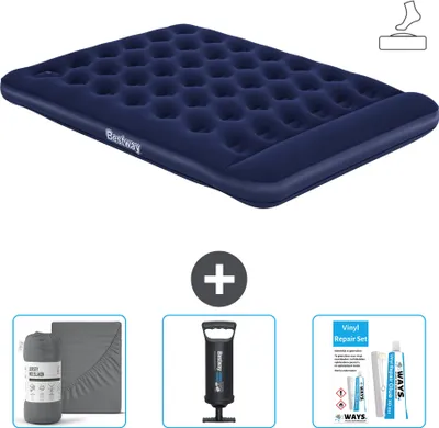 Obrázek produktu pro Bestway nafukovací matrace - pro 2 osoby - 152 x 203 x 28 cm - modrá - včetně příslušenství