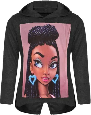 Produktbild von KMISSO Mädchen Pullover mit Kapuze Schwarz 104