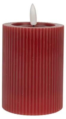 Image de Clayre & Eef Bougie LED Ø 8x13 cm Cire rouge