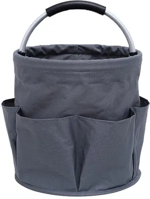 Productafbeelding van Ibenzoa® Vrijstaande, inklapbare gereedschapskist – Opbergmand voor tuin en auto, 17 liter, 26x26 cm, 600D Oxford met PE-coating, donkergrijs, verstevigde aluminium handgreep