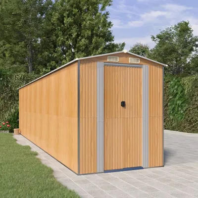Immagine prodotto di VidaXL Casetta da giardino 192x772x223 cm in acciaio zincato marrone chiaro